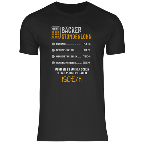 Bäcker T-Shirt - Stundenlohn