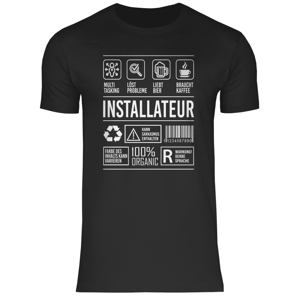 Installateur T-Shirt Eigenschaften