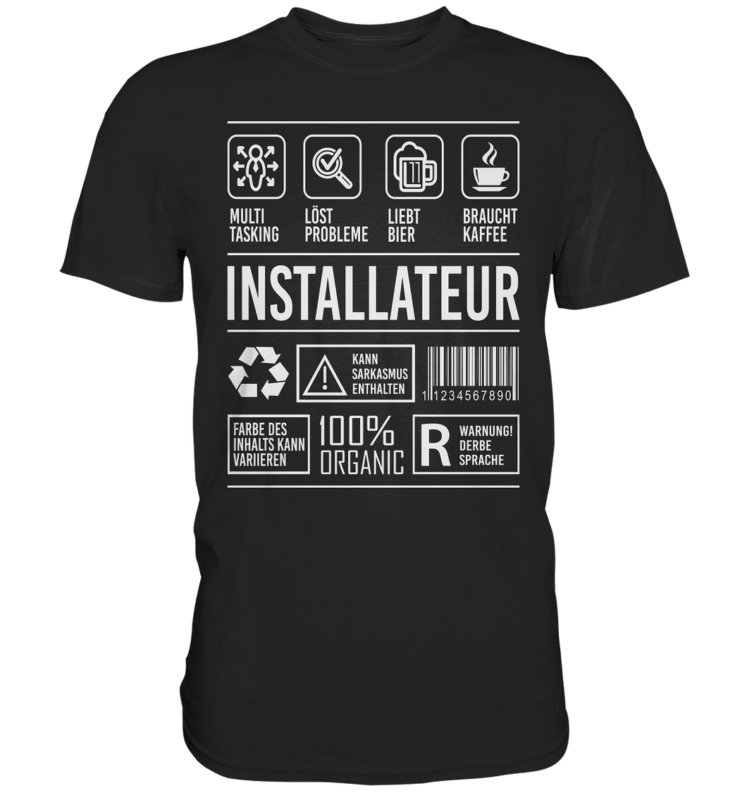 Installateur T-Shirt - Eigenschaften