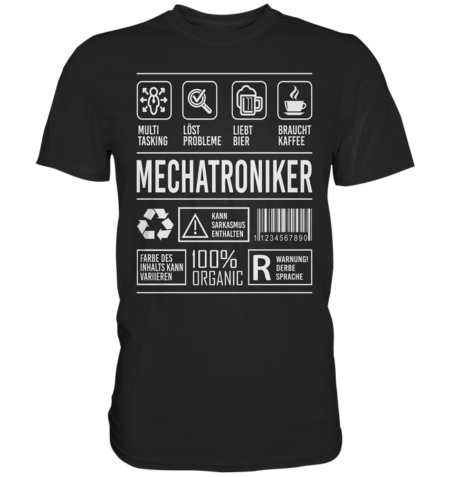 Mechatroniker T-Shirt - Eigenschaften