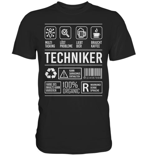 Techniker T-Shirt - Eigenschaften