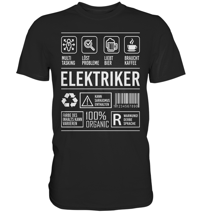 Elektriker T-Shirt - Eigenschaften