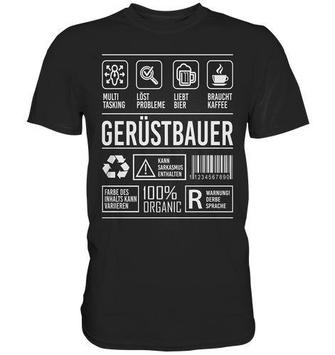 Gerüstbauer T-Shirt - Eigenschaften
