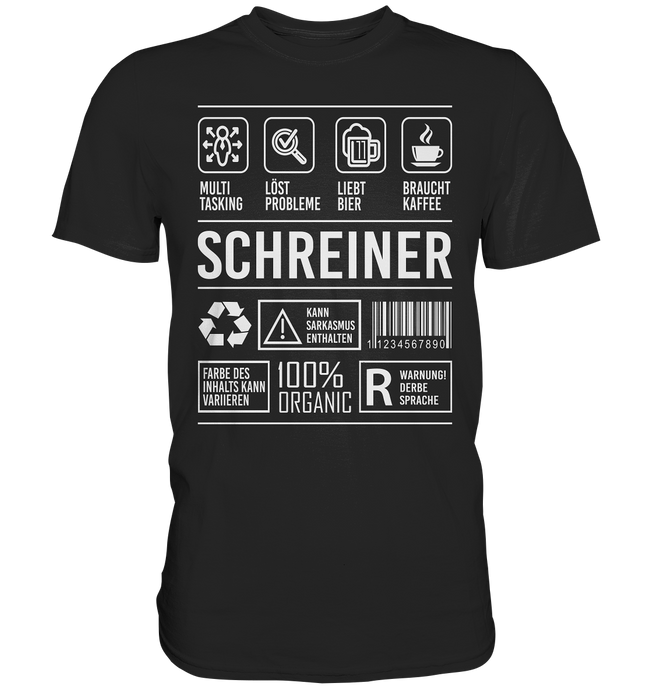 Schreiner T-Shirt - Eigenschaften