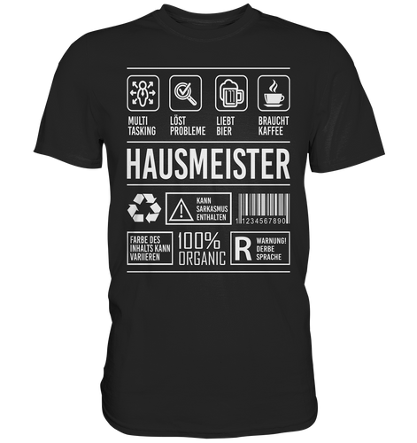 Hausmeister T-Shirt - Eigenschaften